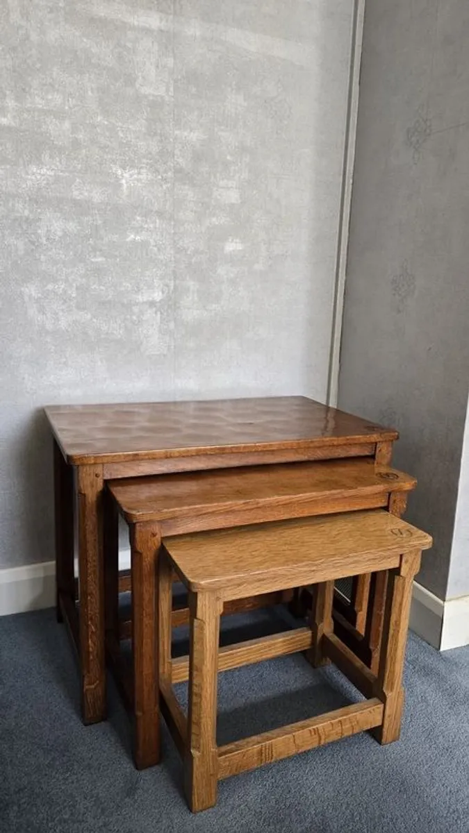 Nest of Oak Stacking Tables - Image 3