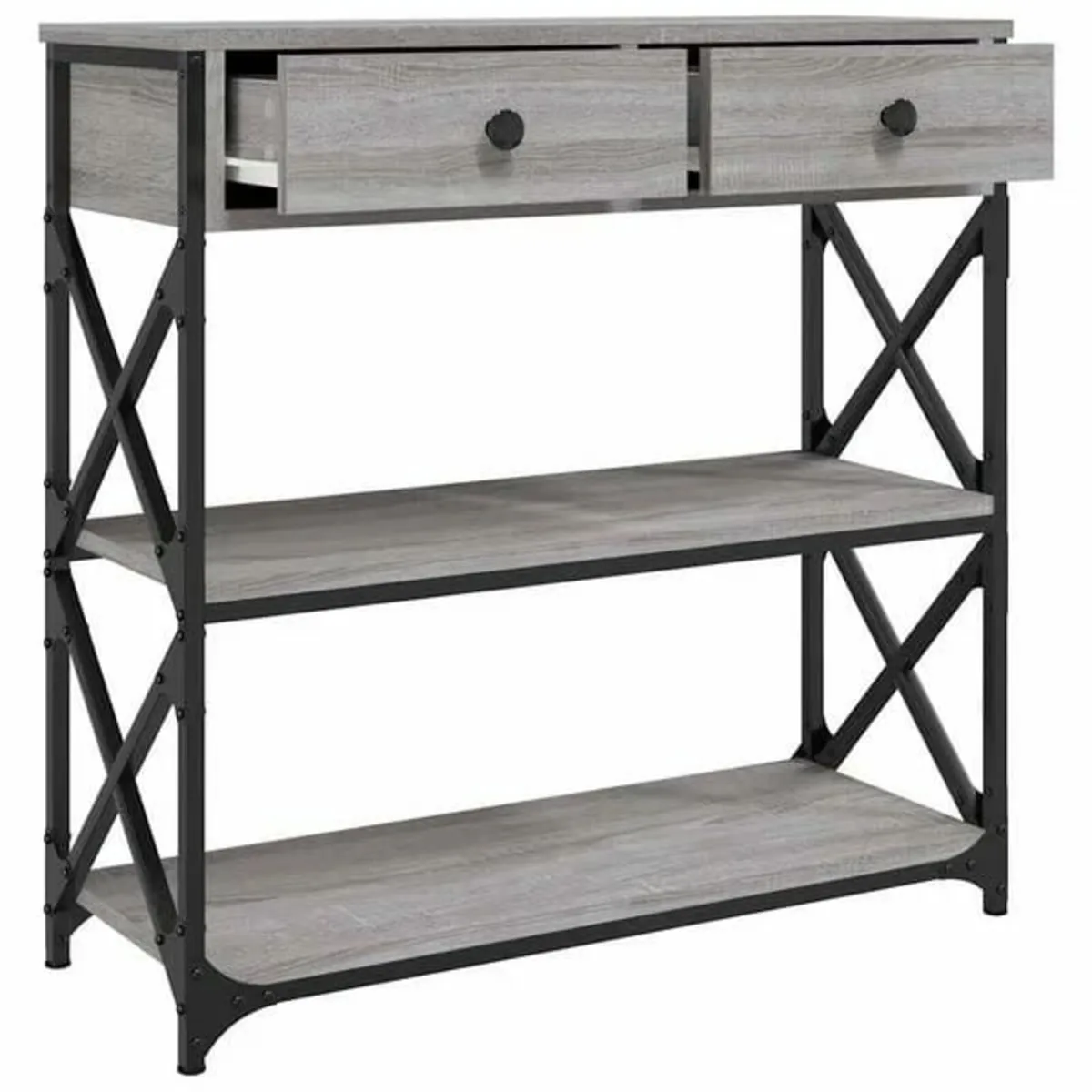 Console Table Grey Sonoma 75x28x75 cm Engineered W - Image 1