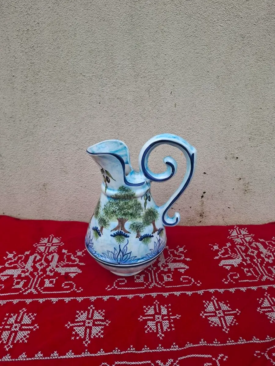 36cm blue ceramic pitcher postage possible - Image 1