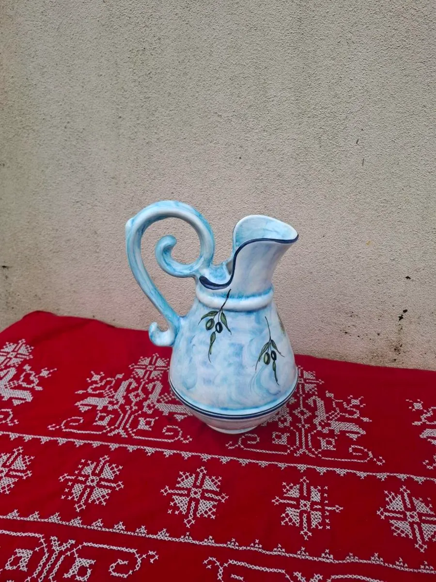 36cm blue ceramic pitcher postage possible - Image 2