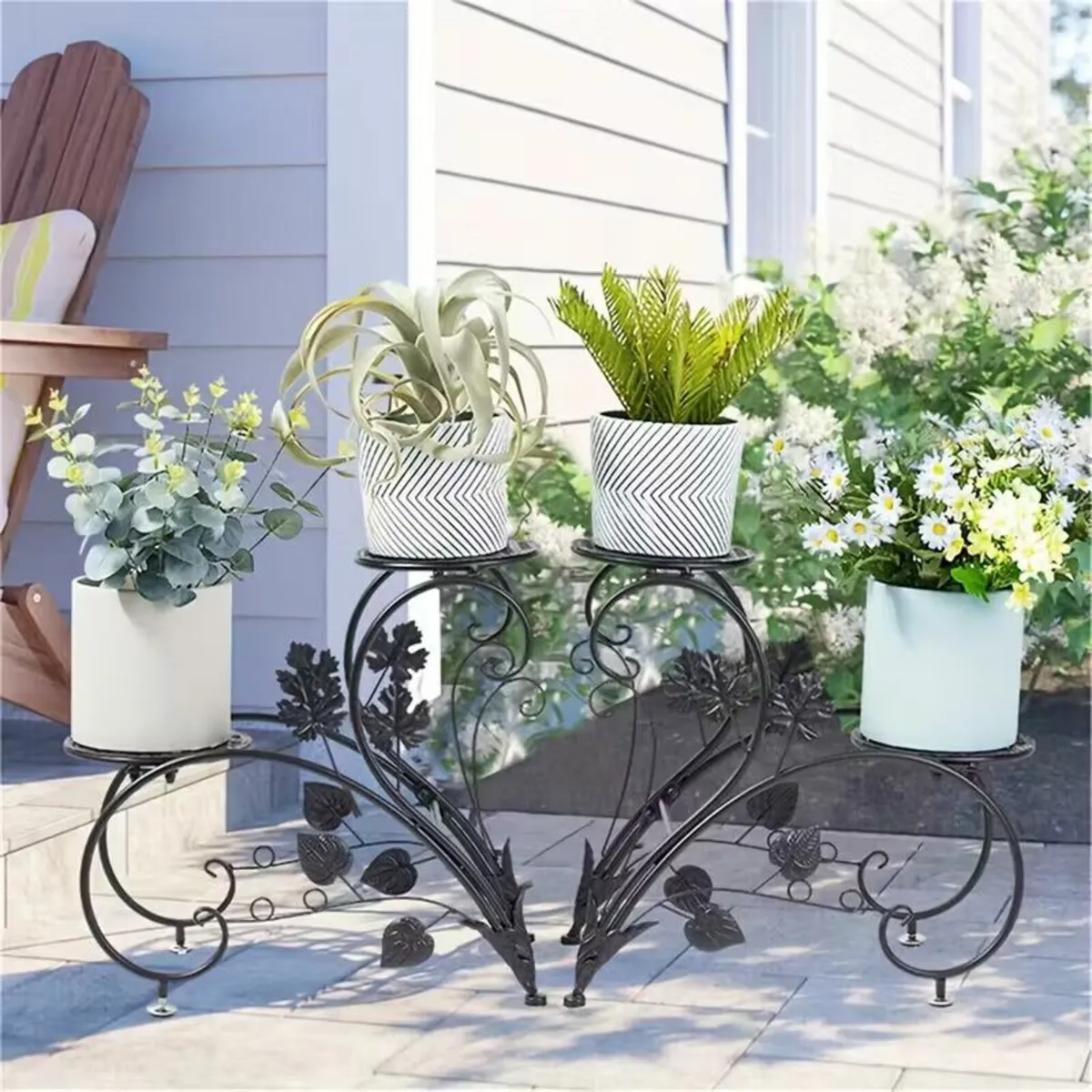 2pcs Metal Plant Stand Indoor Corner Flower Shelf - Image 2