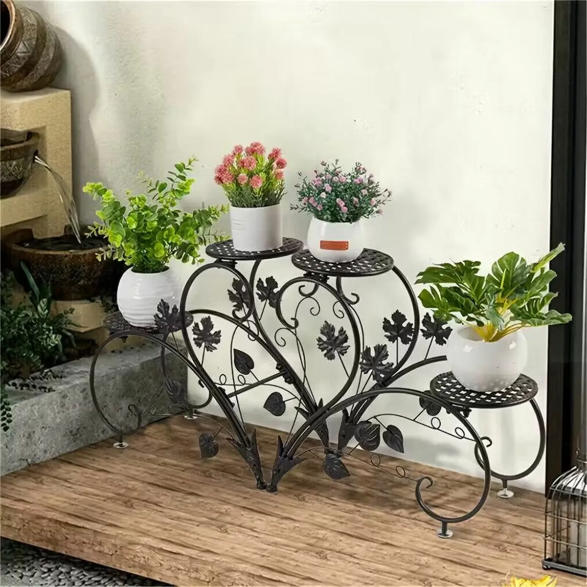 2pcs Metal Plant Stand Indoor Corner Flower Shelf - Image 4