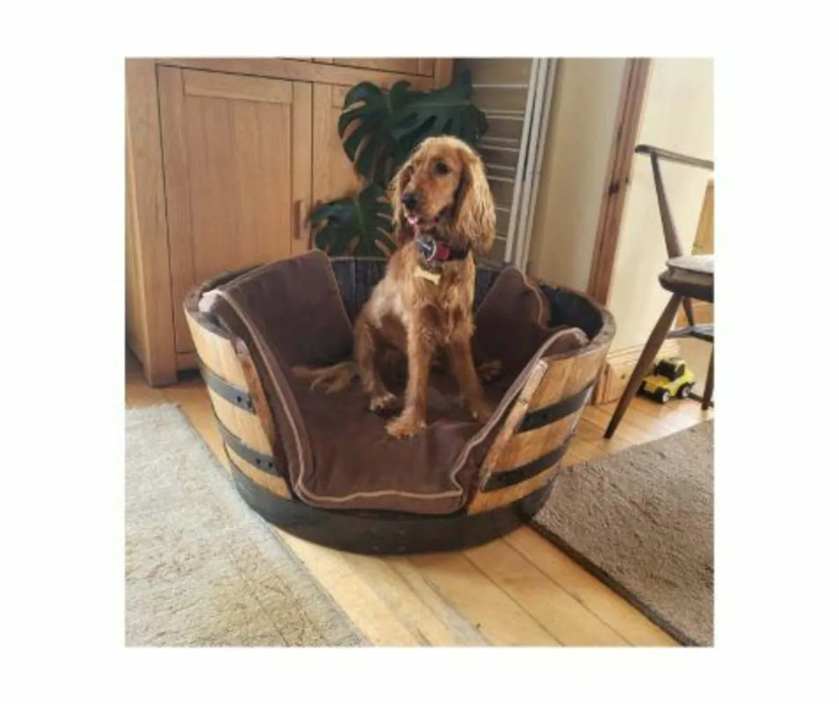 Oak Barrel Dog Bed - Image 1