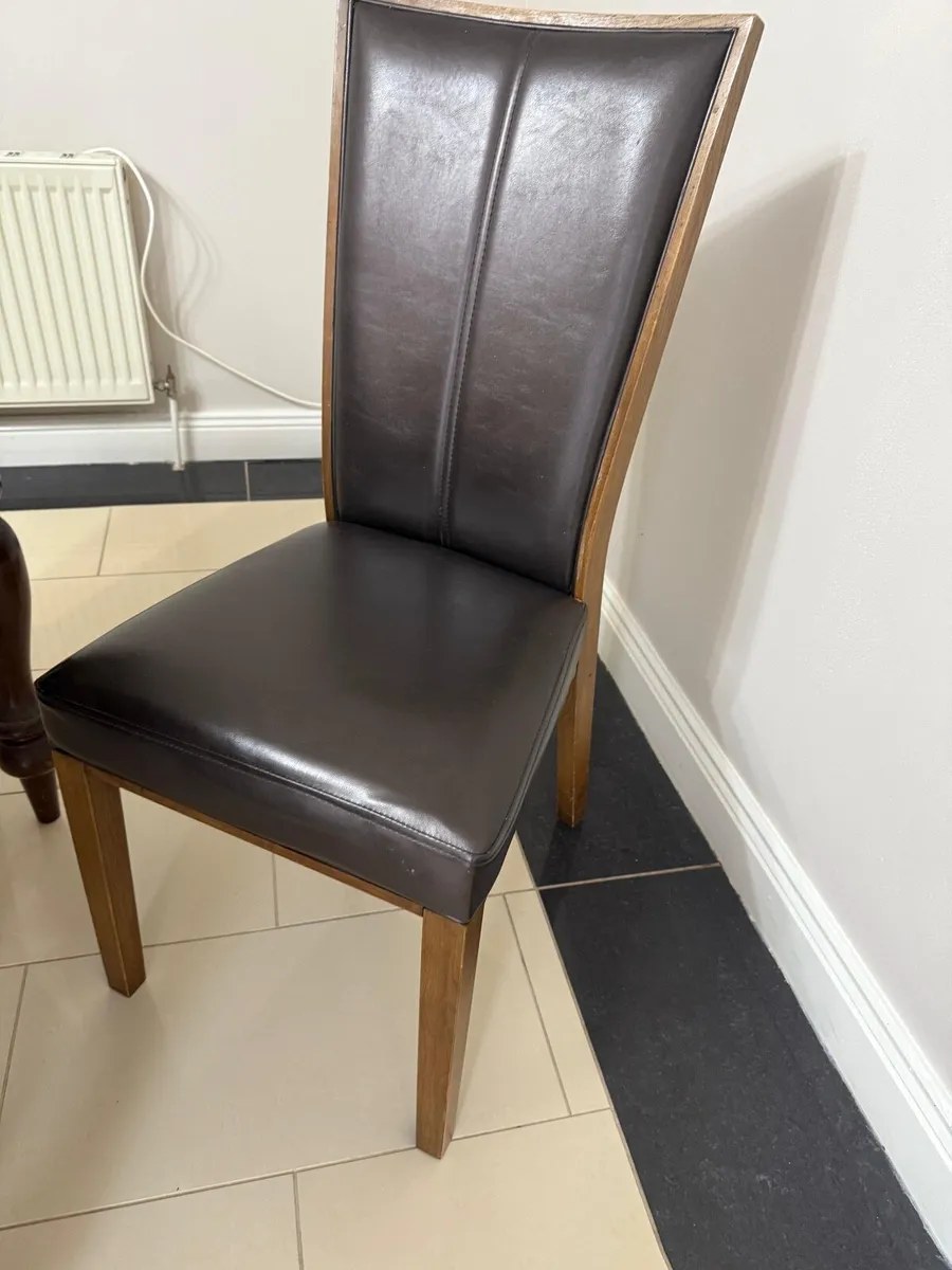 Large Kitchen Dining Table |  6 Leather chairs - Image 4