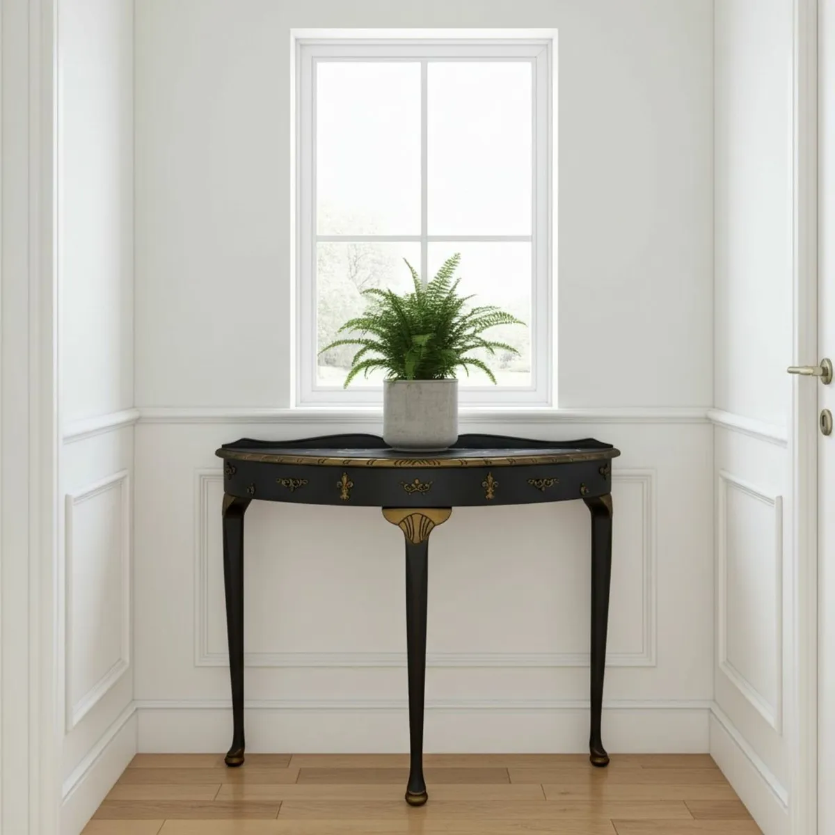 Aurora Luxe Lacquered Demilune Console Table - Image 4