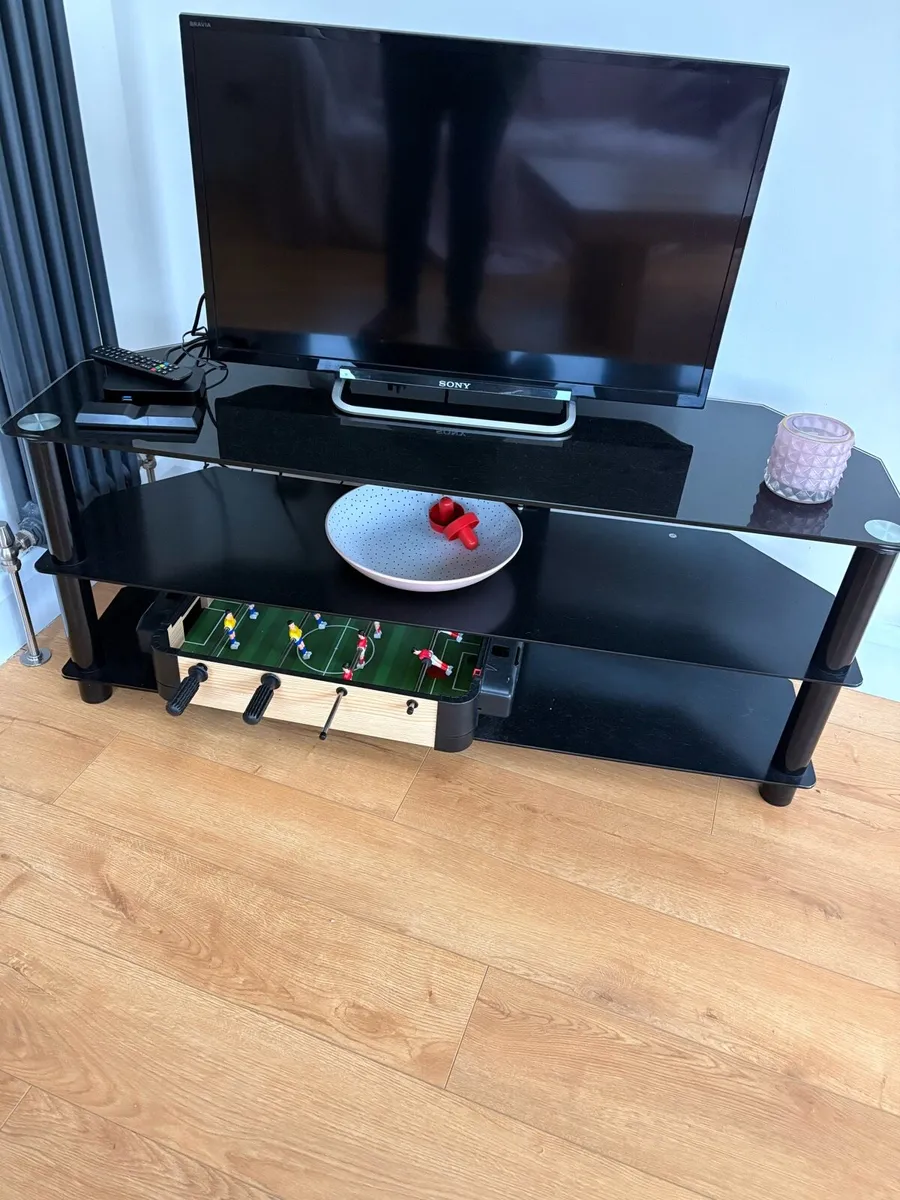 Large black glass TV Stand - Image 1