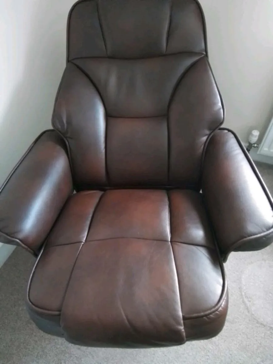 Leather Swivel Recliner Chair - Image 1