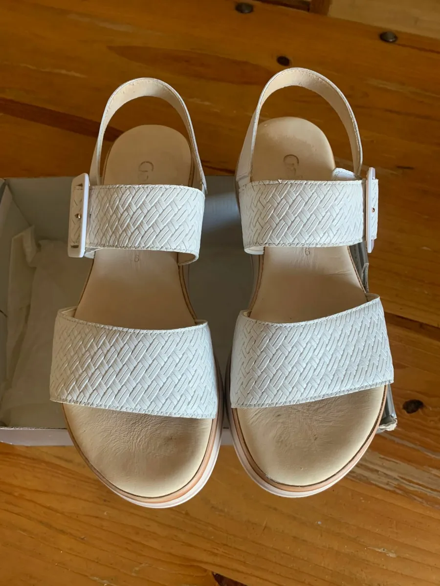 Leather White Gabor Sandals - Image 2