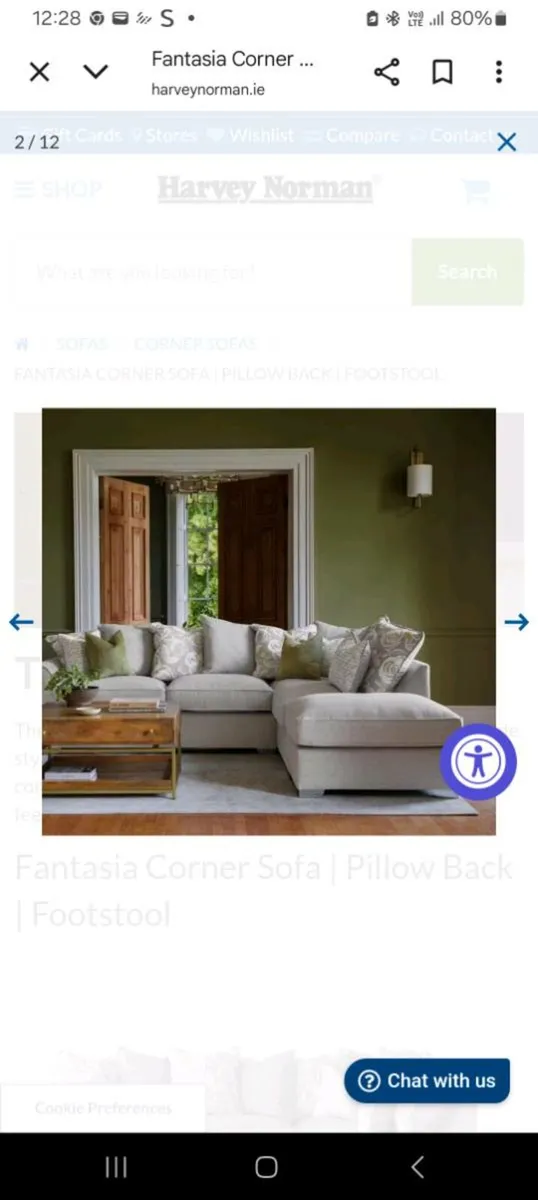 Fantasia Grey Corner Couch - Image 1