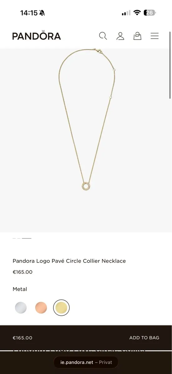 Pandora Logo Pave Circle Collier Necklace - Image 1