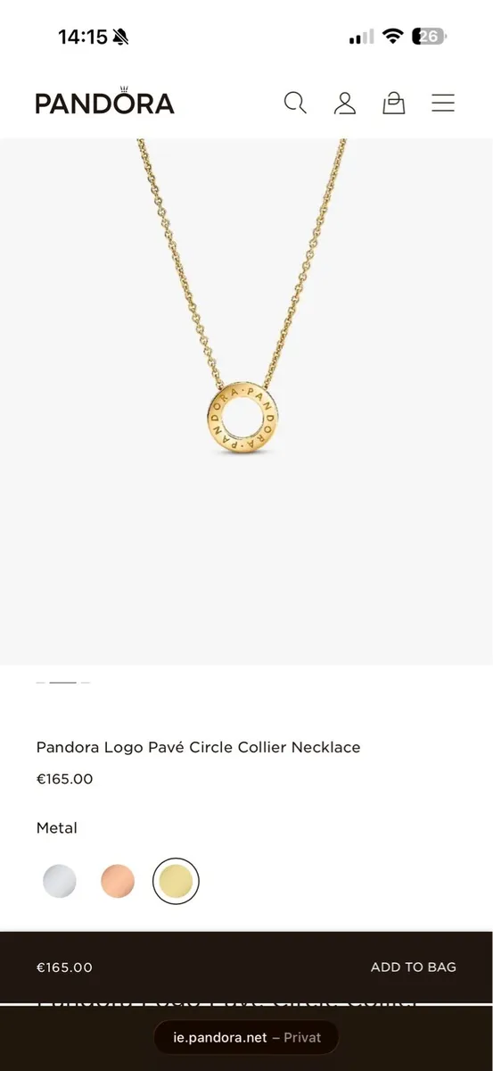 Pandora Logo Pave Circle Collier Necklace - Image 2