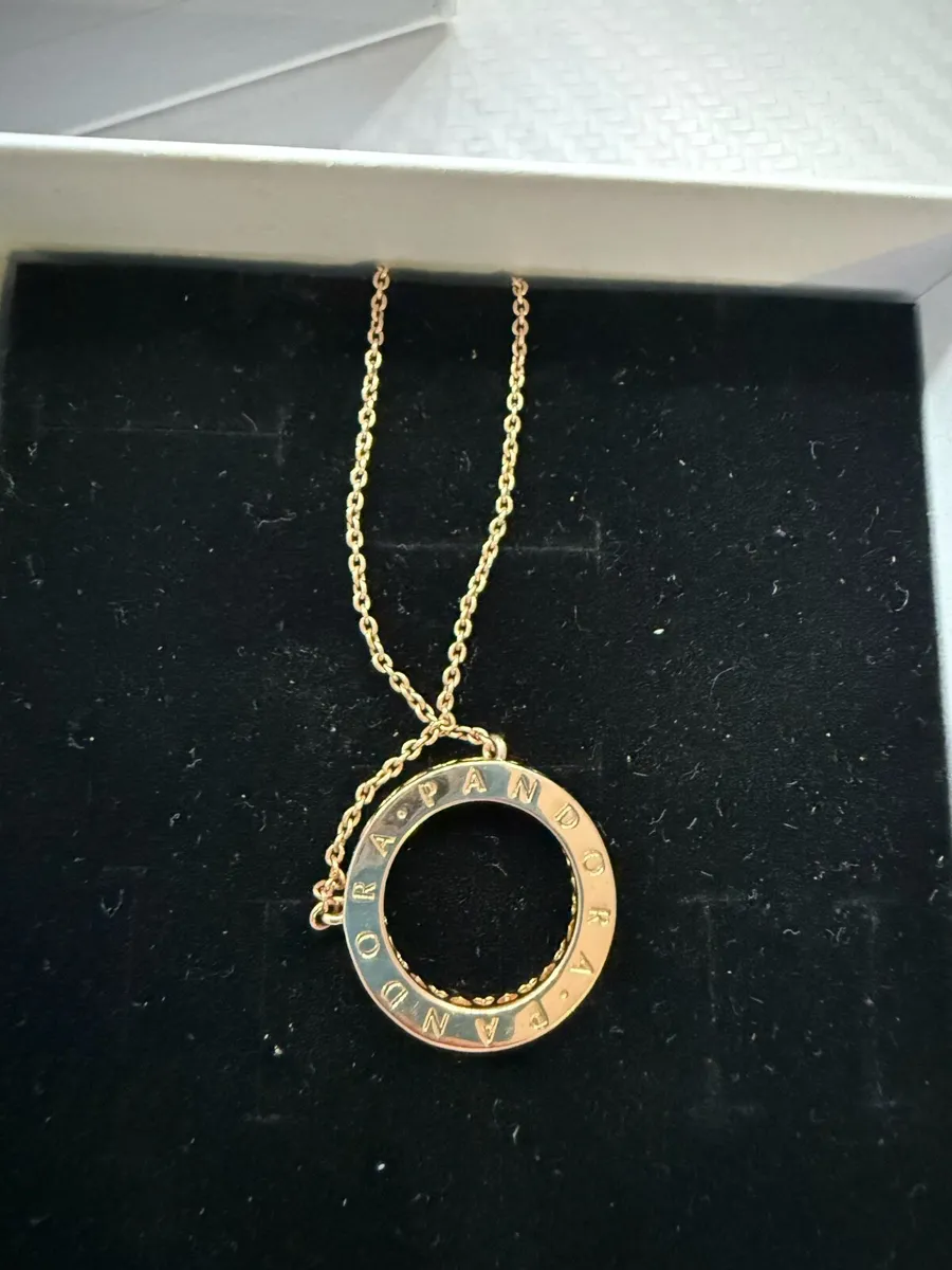 Pandora Logo Pave Circle Collier Necklace - Image 4