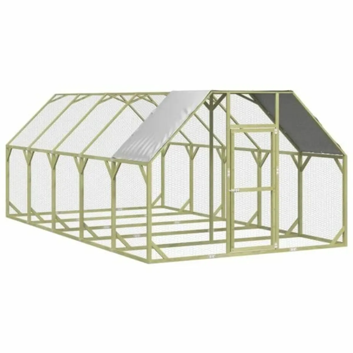 Chicken Coop 268x500x190 cm Impregnated Solid Wood - Image 1