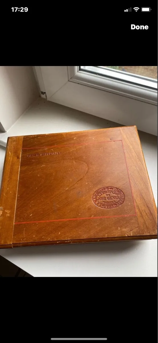 Vintage Timber Cigar Box - Image 1