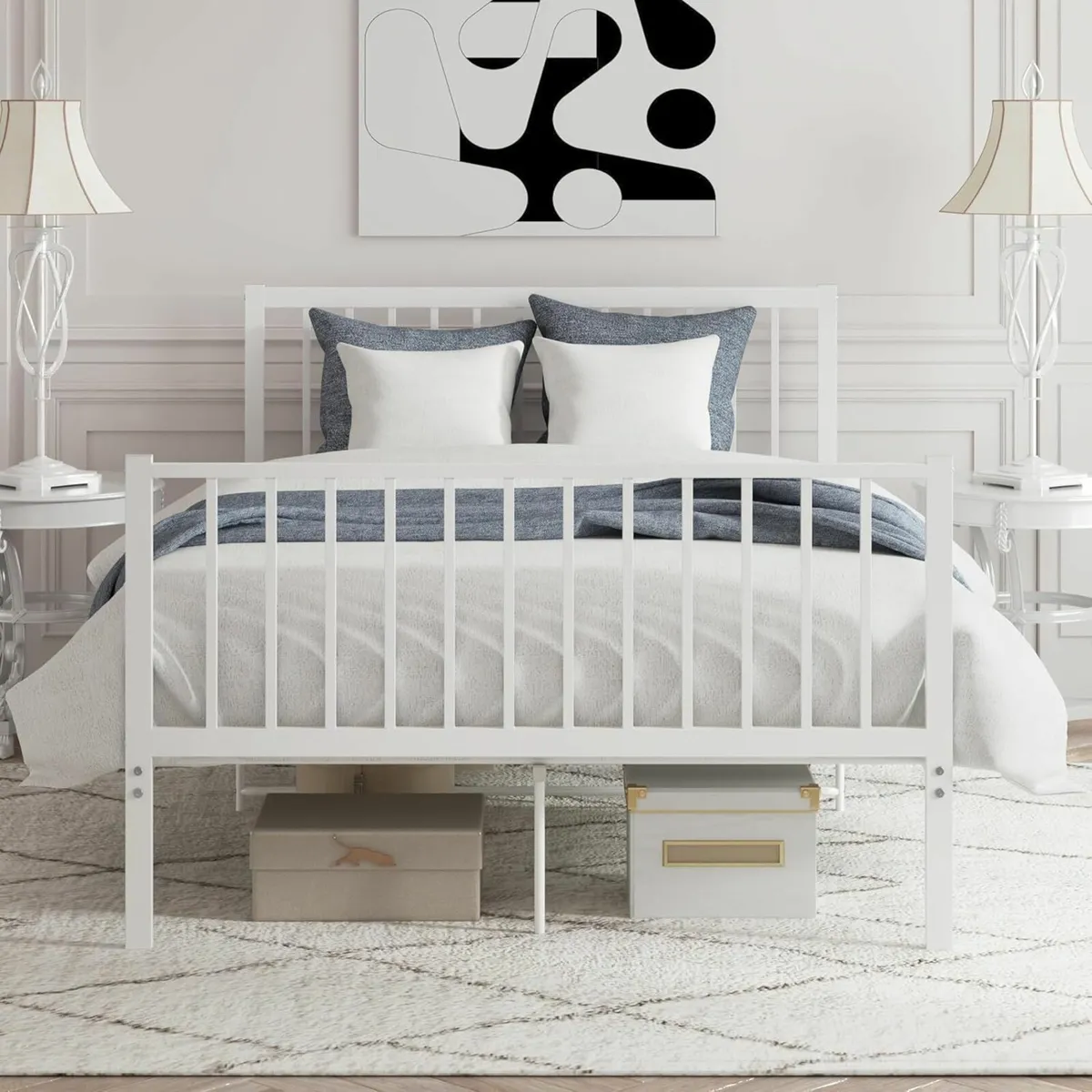 Double Bed Frame 126x195cm Headboard - Image 1