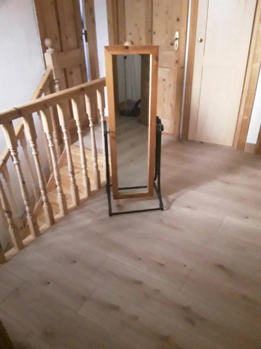 Old long retro mirror wrought iron base - Image 1