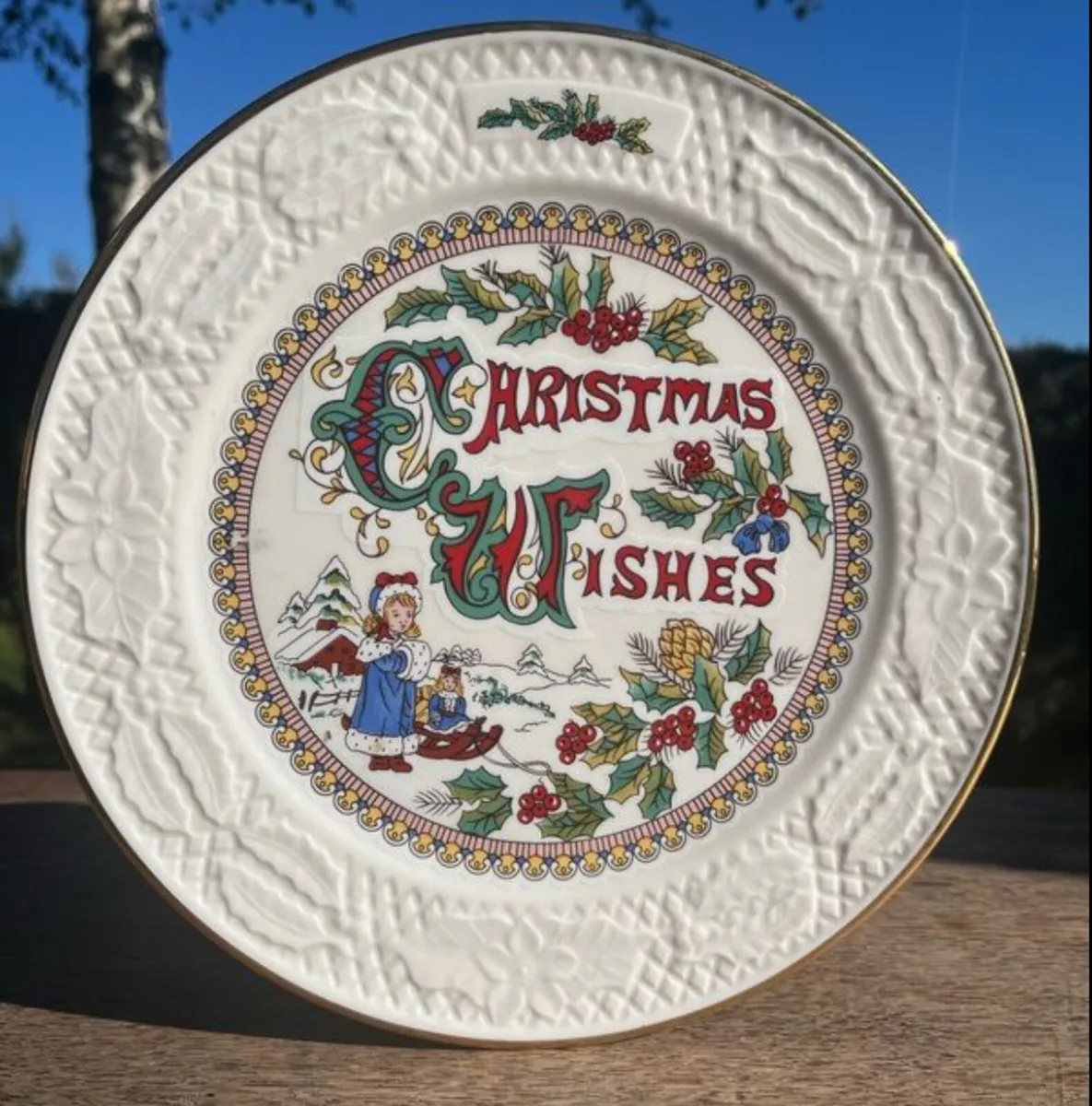 Vintage Donegal Parian Christmas Plate