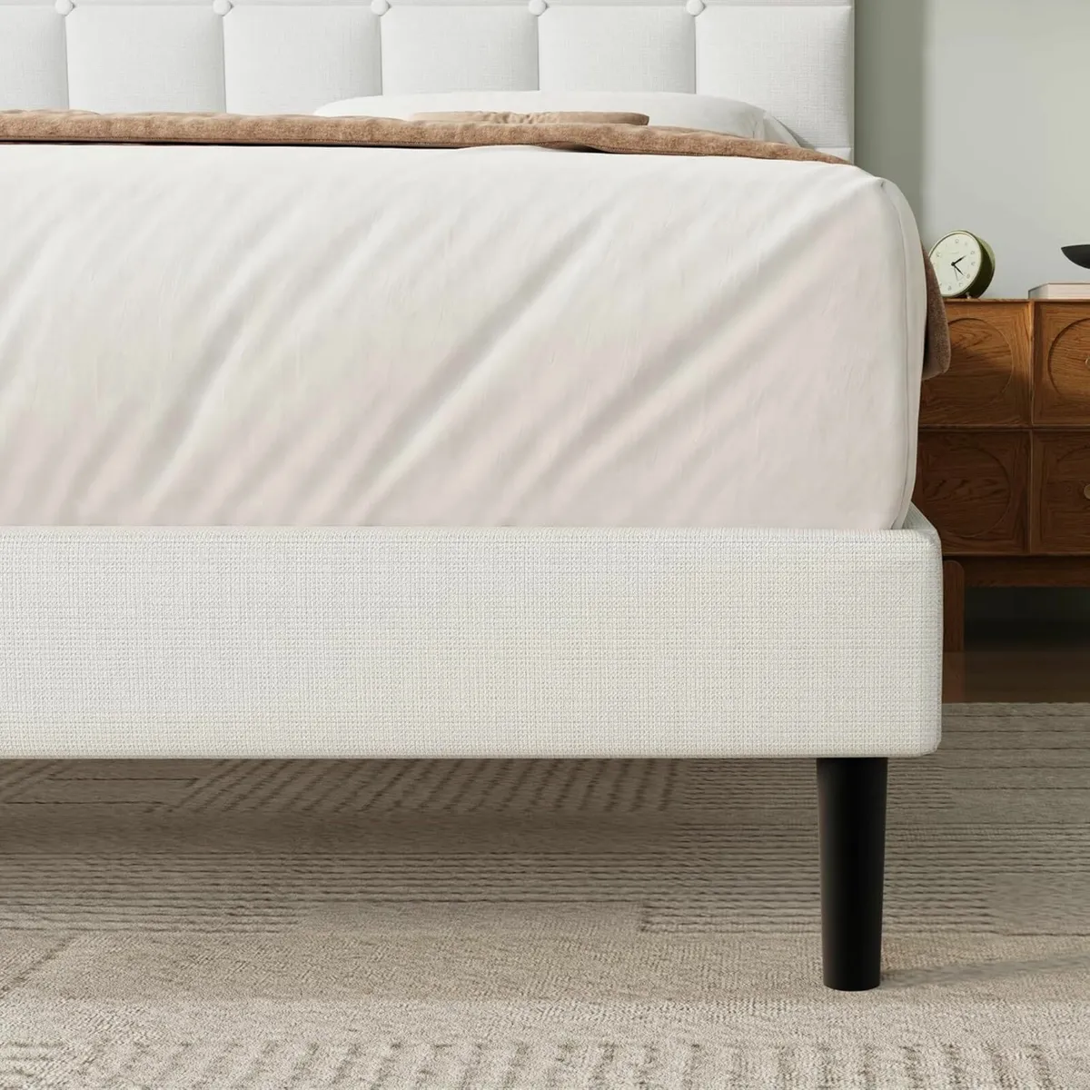 King Bed Frame Upholstered Headboard 150×200cm - Image 4