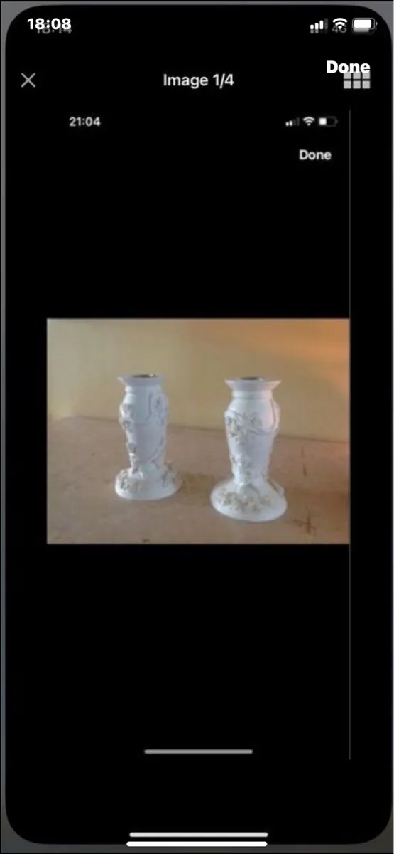 Cherub & Roses Candlestick Set - Image 1