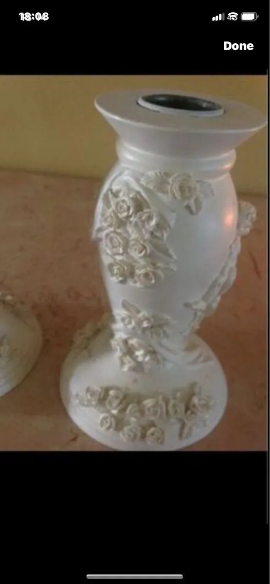 Cherub & Roses Candlestick Set - Image 2