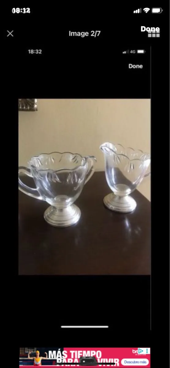 Antique Silver Footed Milk & Sugar Bowls - Image 1