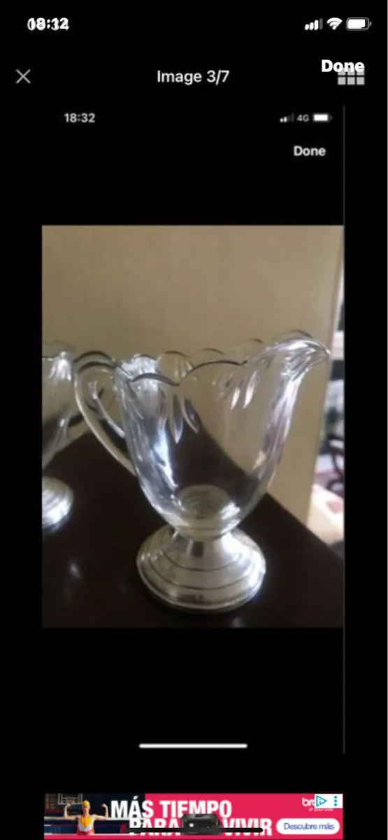 Antique Silver Footed Milk & Sugar Bowls - Image 2