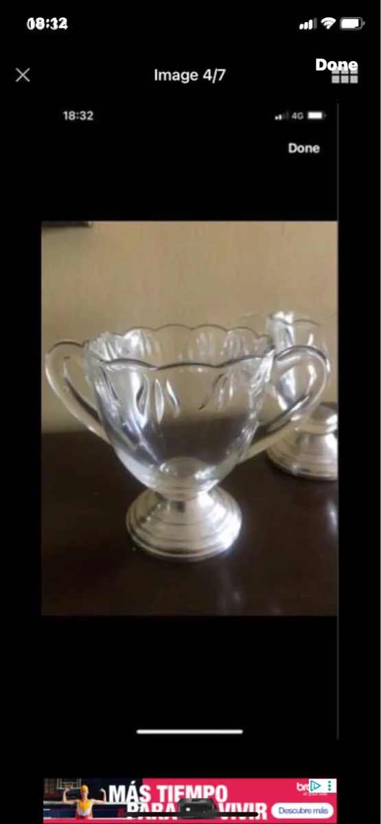 Antique Silver Footed Milk & Sugar Bowls - Image 3