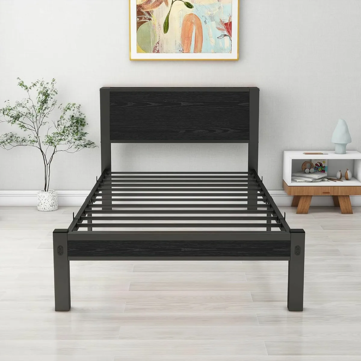 Single Bed Frame Wooden Headboard 90x190cm - Image 3