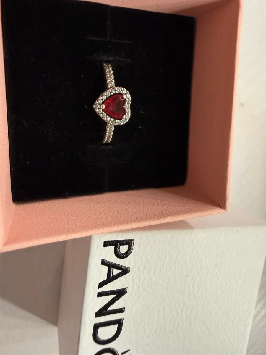 Pandora Elevated Pink Heart Ring size 54 - Image 2
