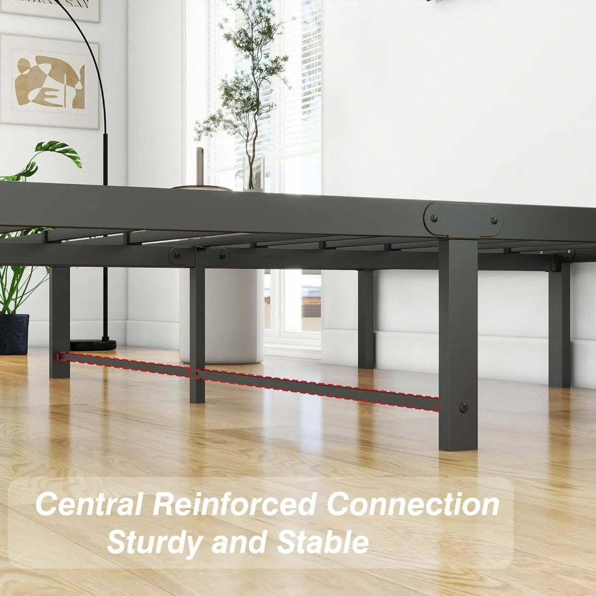 King Size Bed Frame 150x200cm High Metal Platform - Image 3