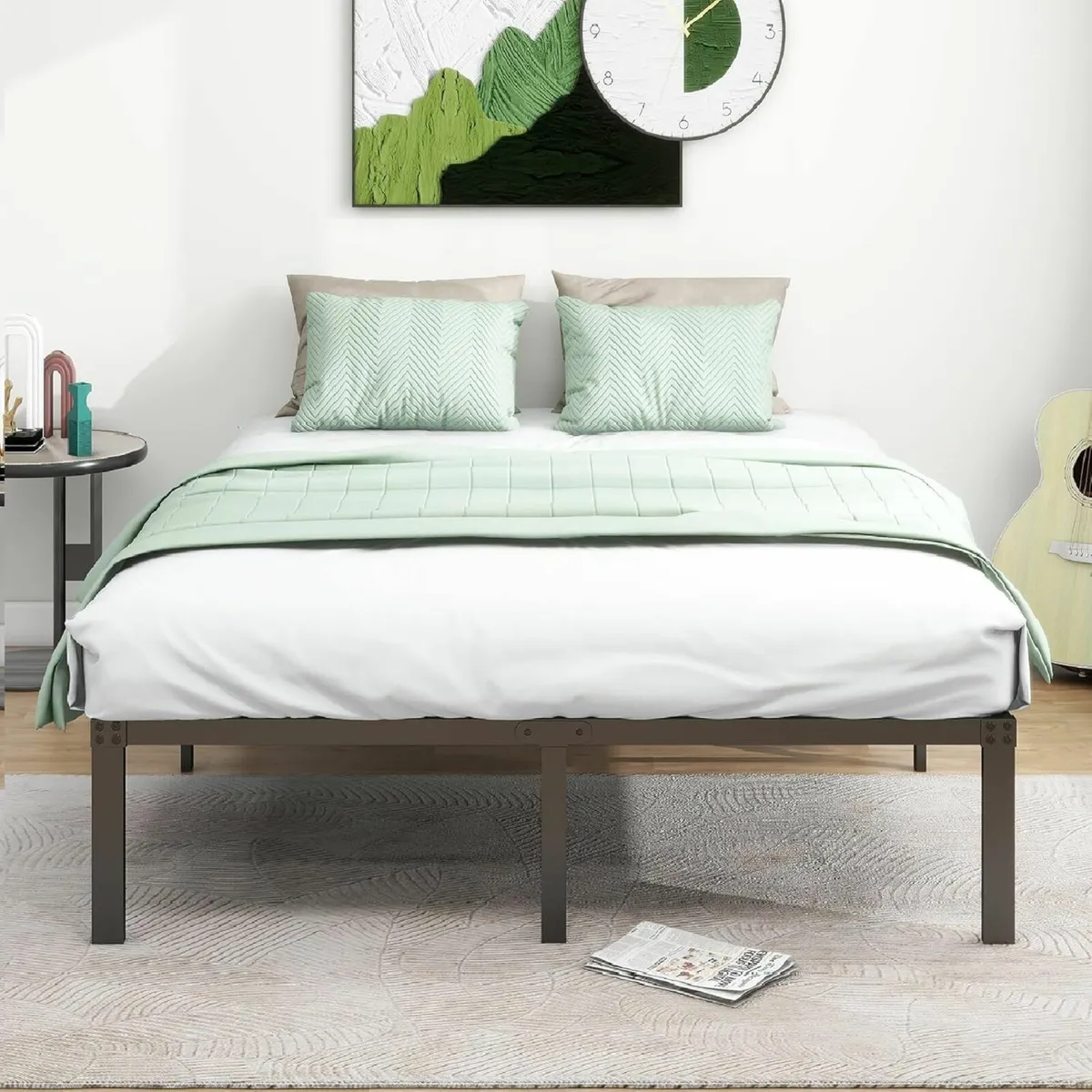 King Size Bed Frame 150x200cm High Metal Platform - Image 1