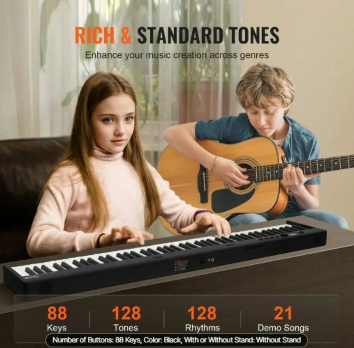 88 Key Folding Keyboard Piano, Bluetooth & MIDI, - Image 3