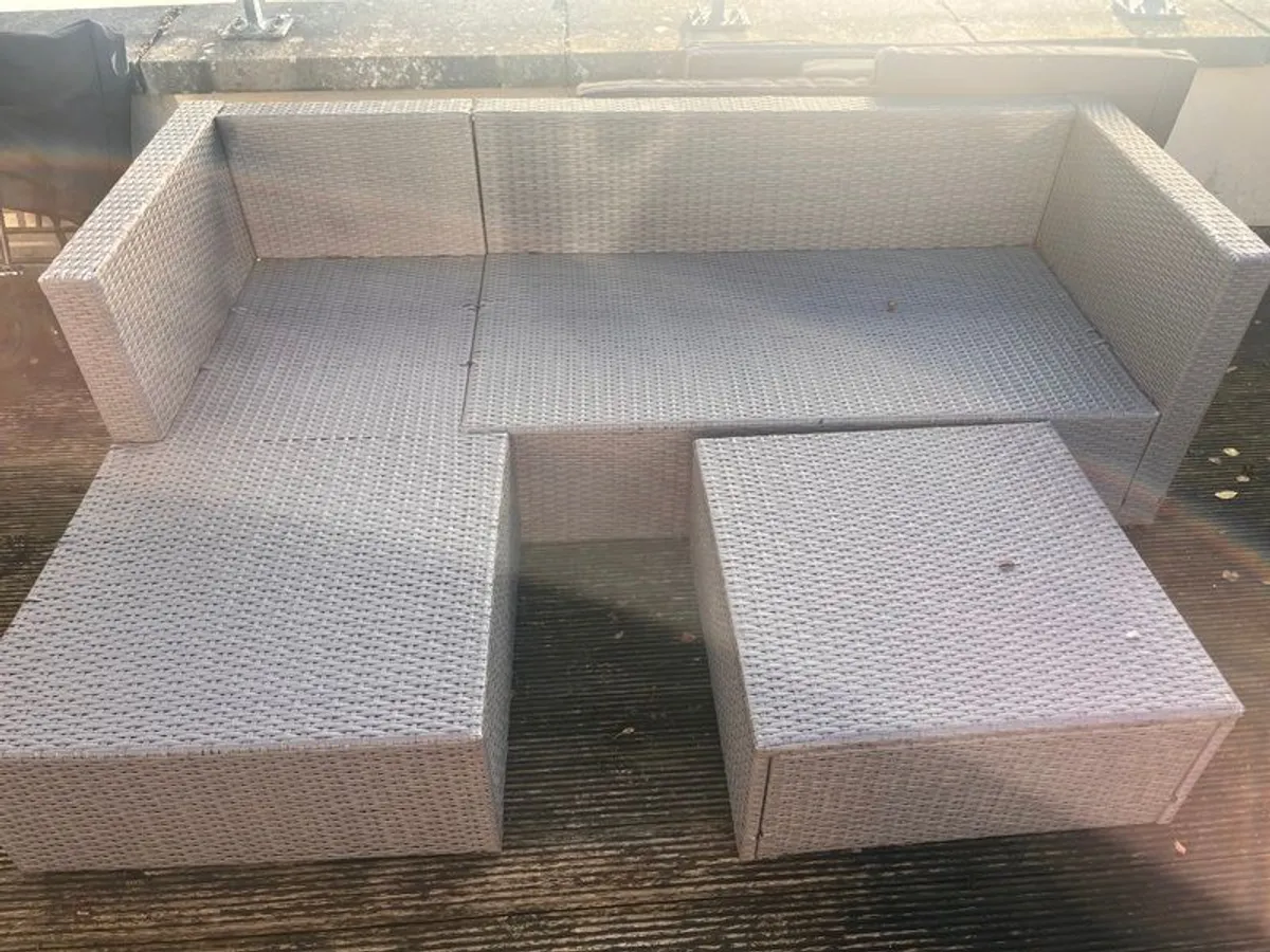 Rattan L shaped sofa