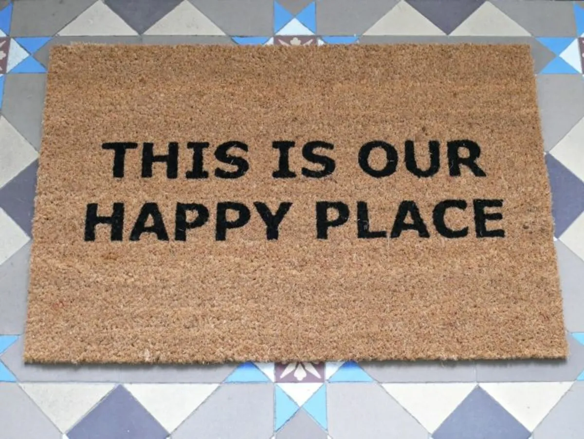 Door Mat Happy Place D9684