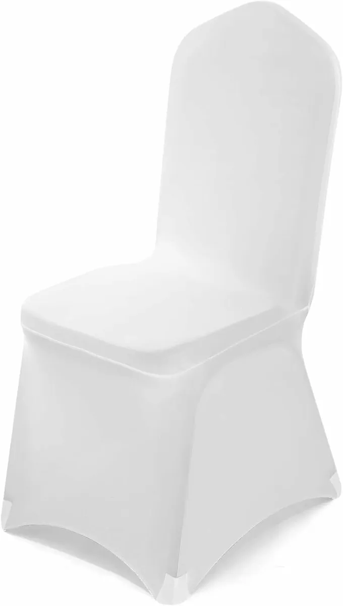 100 Pcs White Stretch Spandex Chair Covers + Golde - Image 4