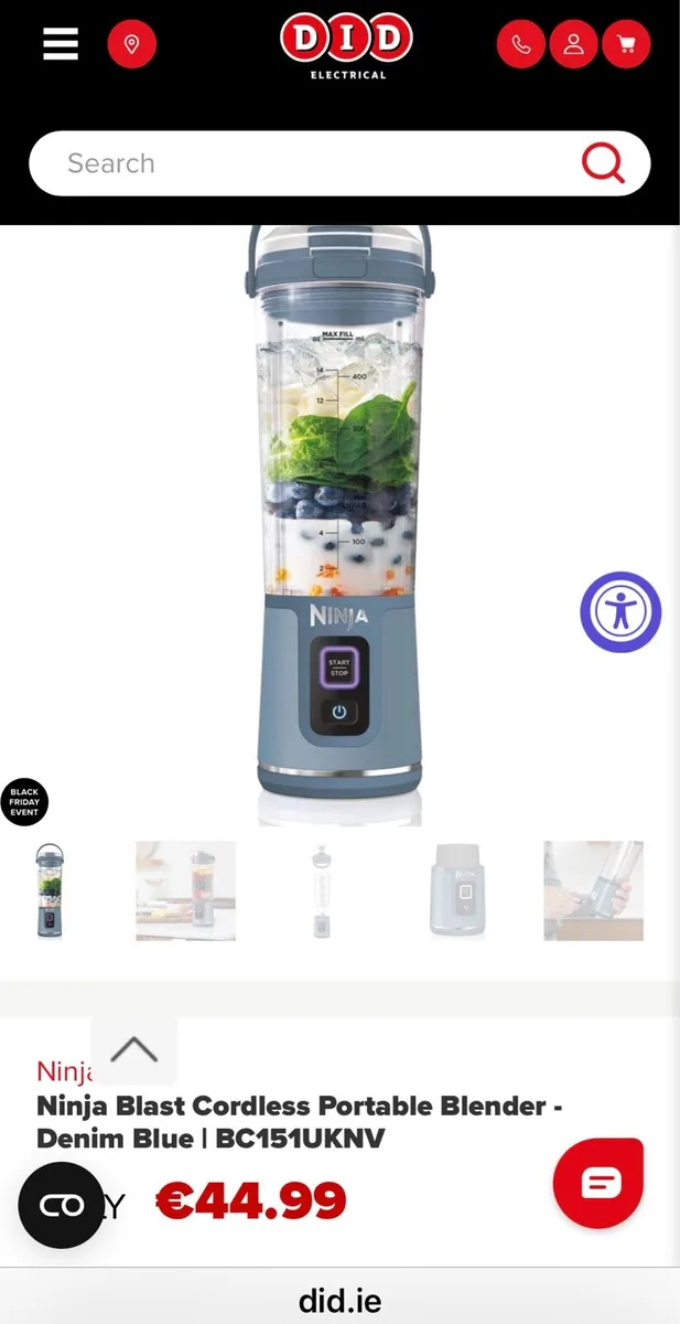 Ninja Blast Cordless Portable Blender - Denim Blue - Image 3