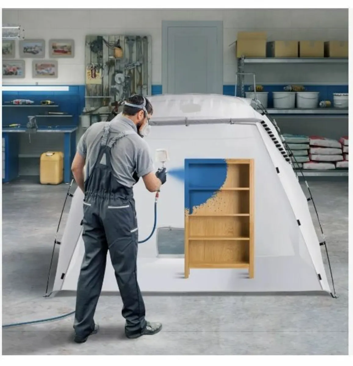 Spray Paint Shelter, 3.0m x 2.1m x 1.8m Portable - Image 3