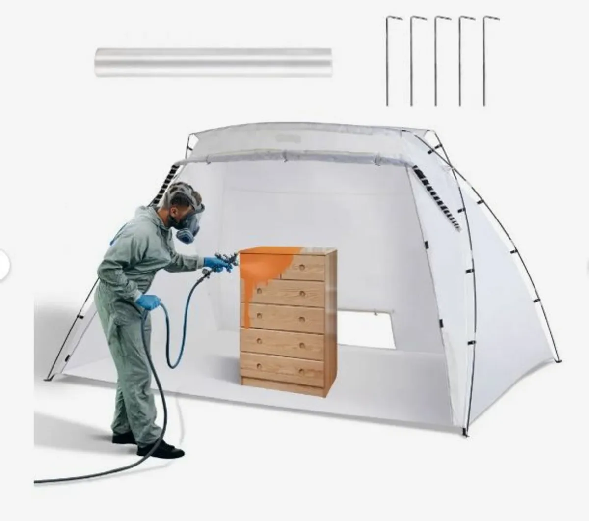 Spray Paint Shelter, 3.0m x 2.1m x 1.8m Portable - Image 1