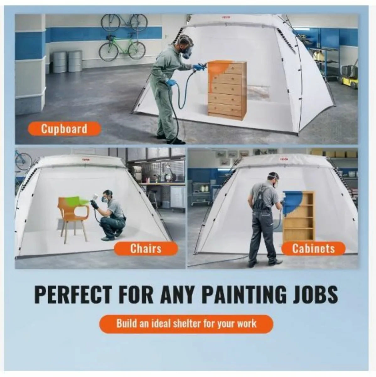 Spray Paint Shelter, 3.0m x 2.1m x 1.8m Portable - Image 2