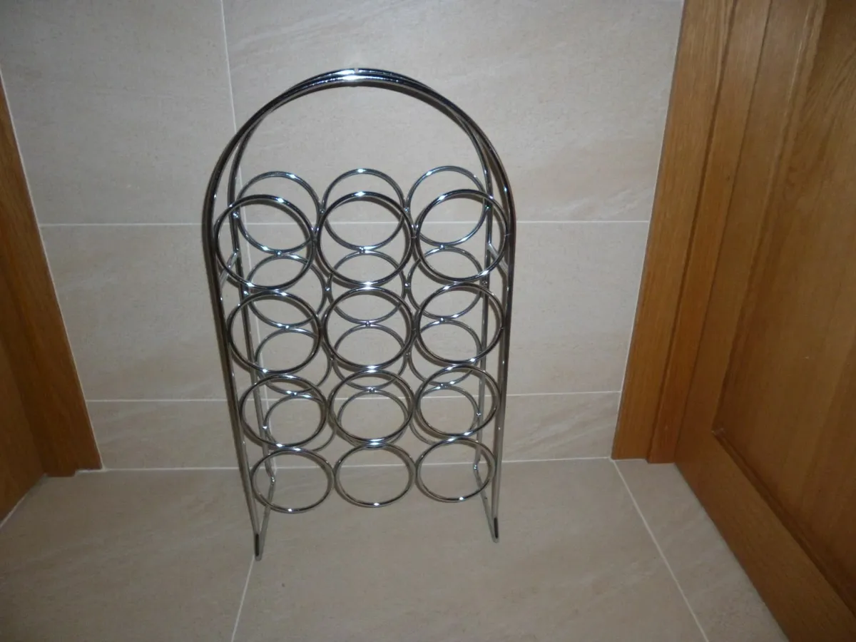 12 Bottle Silver Wine Rack - Image 2