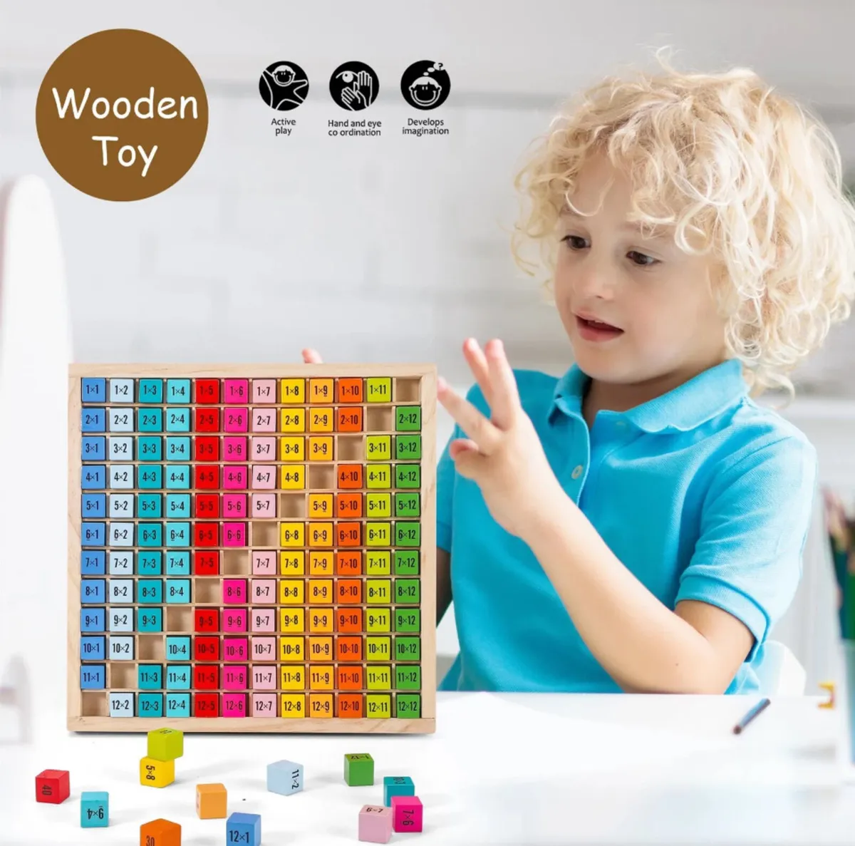 Wooden 1-12 Times Table 145pc Board NEW - Image 1