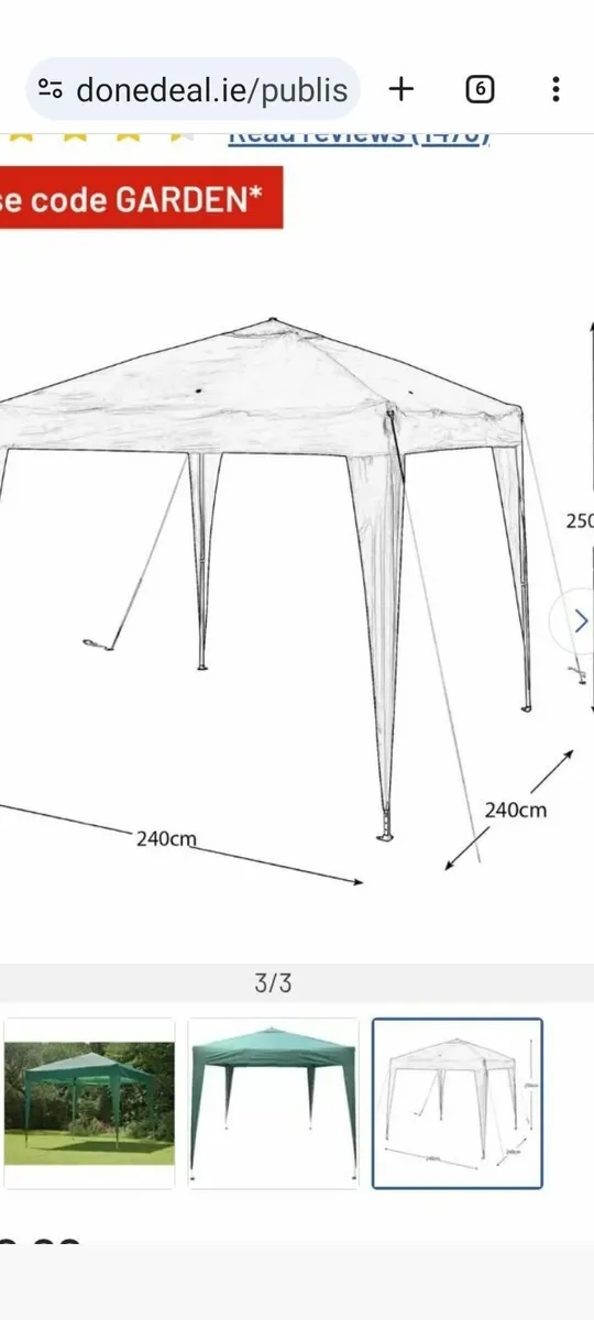 Brand new 2,4m Pop up gazebo still in box - Image 4