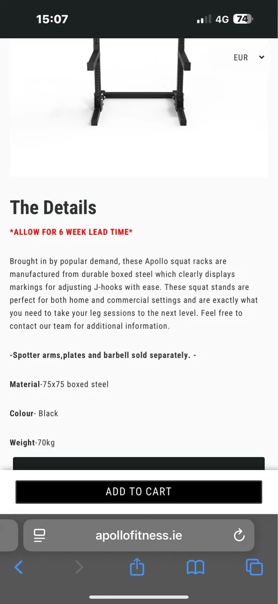 CHEAP! 1/2 PRICE! APOLLO PRO SQUAT RACK, HEAVY!!! - Image 3