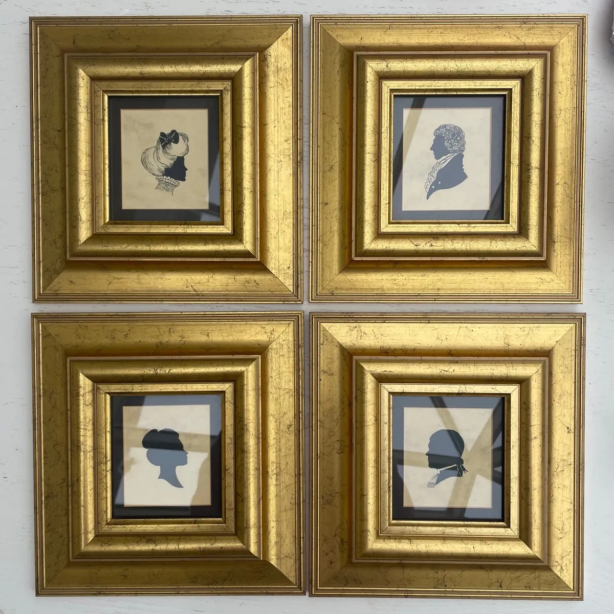 4 Antique Gold Silhouette Frames - Image 3