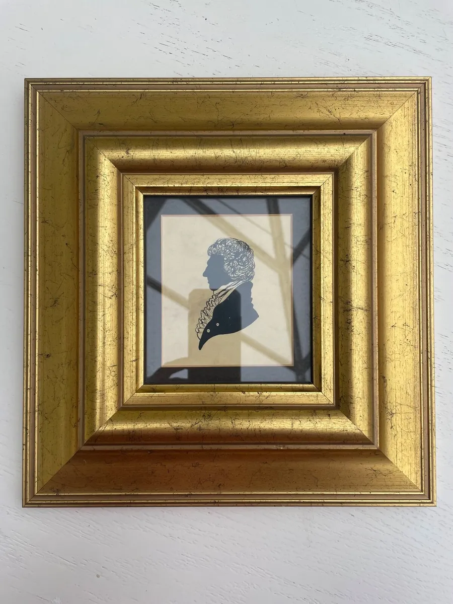 4 Antique Gold Silhouette Frames - Image 1