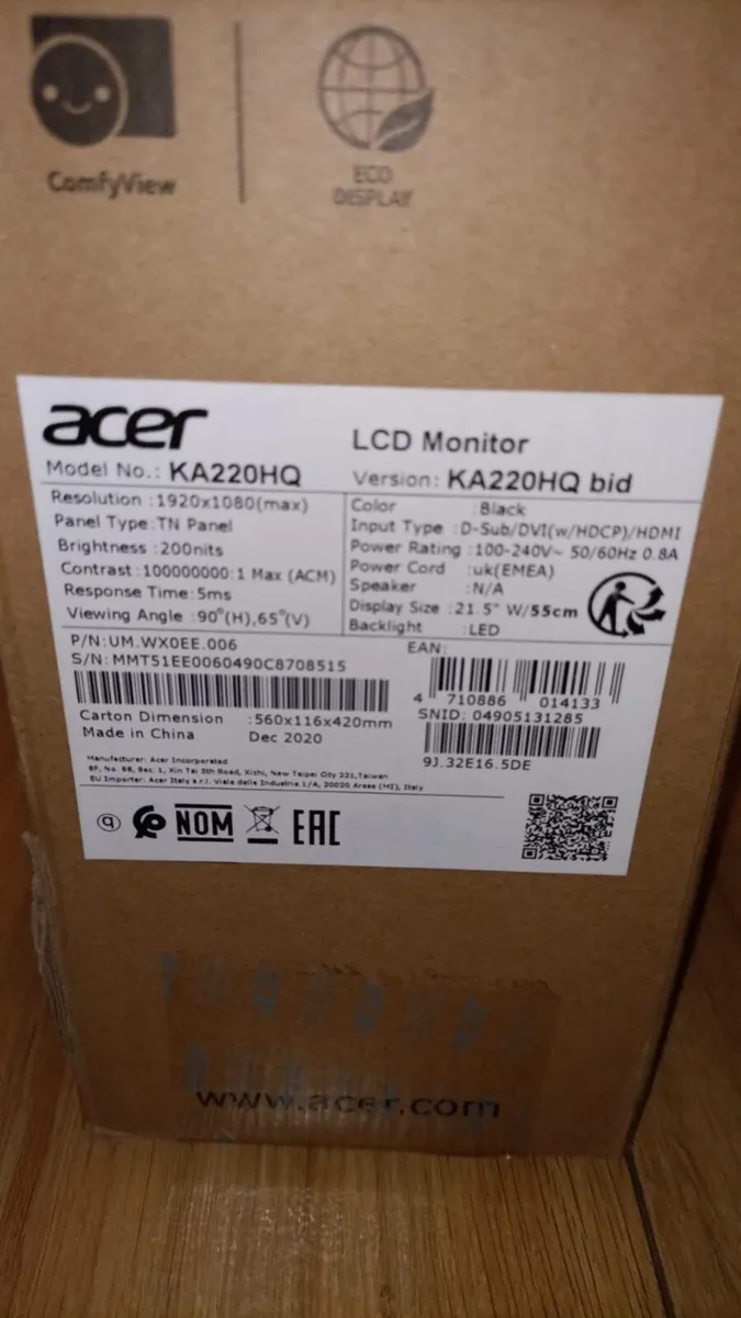 Acer 21”5 Full HD Monitor – Excellent Condition - Image 2