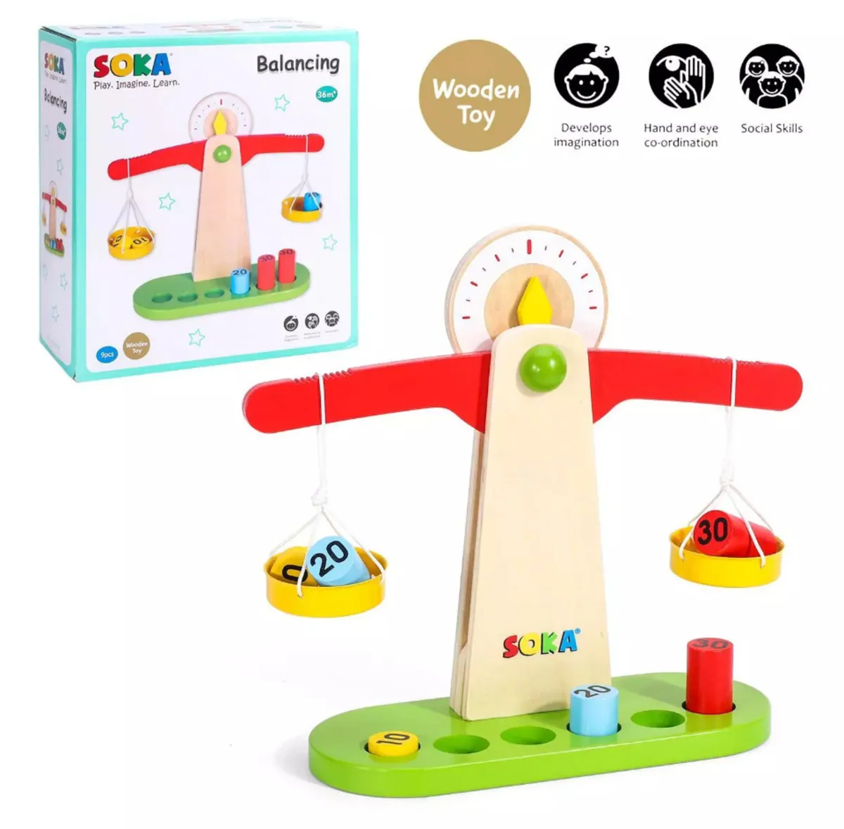 Wooden Balancing Counting Educational Toy Kids 3+ - Image 2