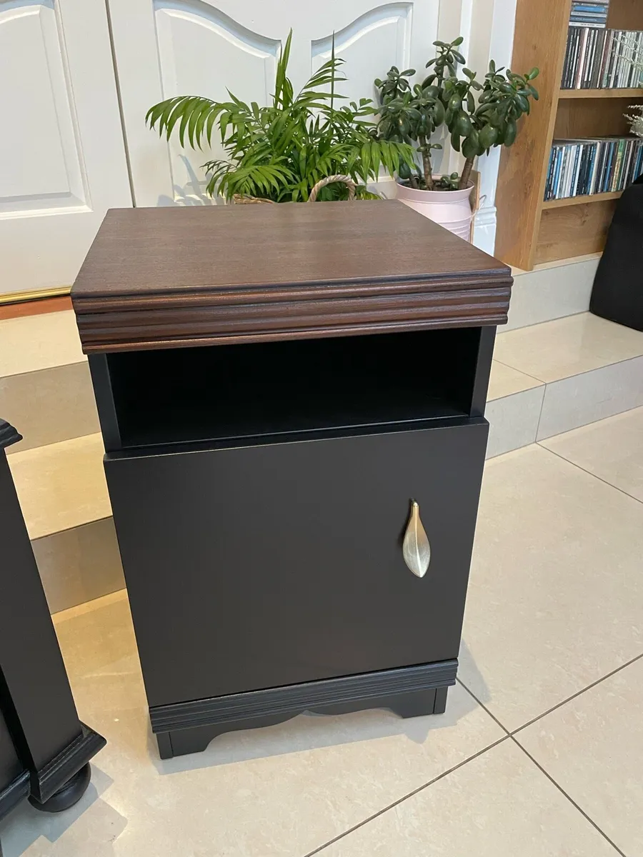 Black bedside lockers - Image 2
