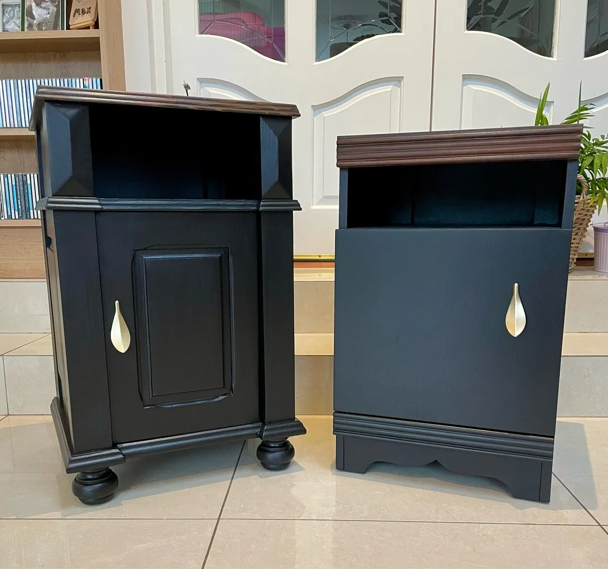 Black bedside lockers - Image 4