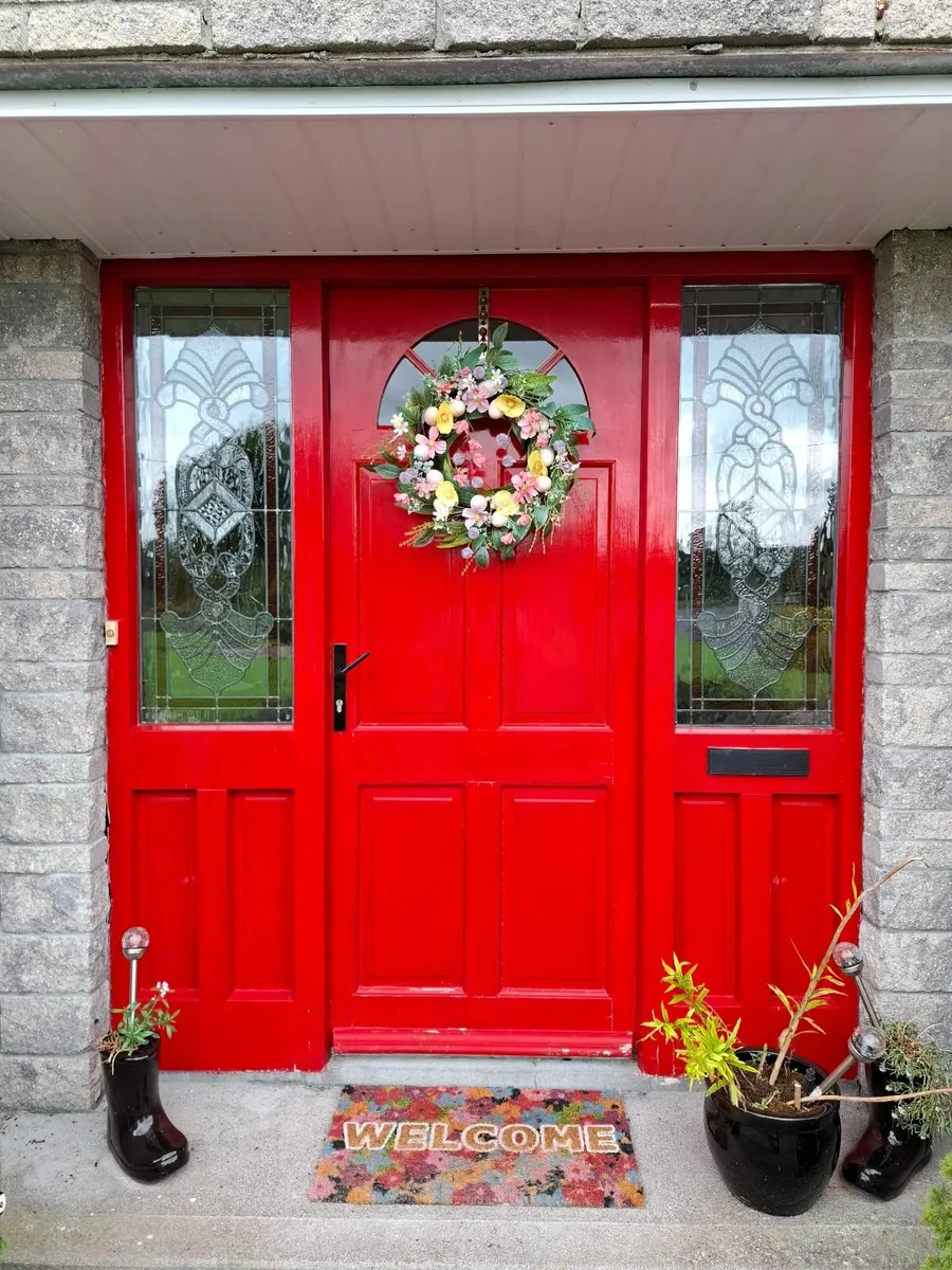 Teak Door and Glass Panels - Image 1